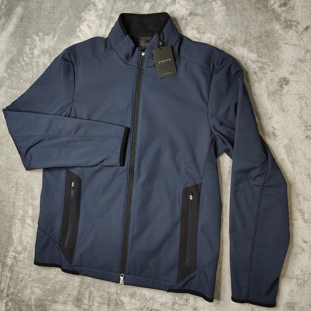 Dunning Halo Jacket Mens Small Navy Blue Solid Nylon Spandex‎ Performance Fleece